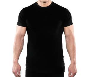 T-shirt de sport d'été pour hommes Muscle Fit en mélange de coton à manches courtes Fitness Wear T-shirt doux en pur coton - Product Image 6