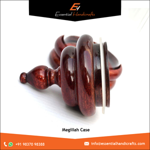 Large gamme de meilleure qualité en bois Megillah Esther Scroll Case Nouvelle arrivée en verre polonais étui avec couvercle et base en bois - Product Image 5