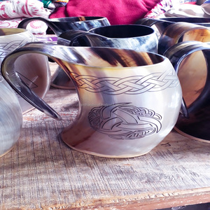 Taza de cuerno de vikingo de buey/vaca tallado a mano, la mejor calidad, novedad 2019 - Product Image 2