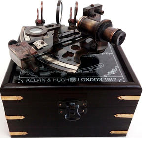 Sextant de voyage victorien en laiton maritime nautique avec boîte en bois en verre par artisanat calvin - Product Image 4