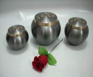 Urnas redondas de aluminio para cremación de mascotas, conjunto de tres fabricantes al por mayor, venta directa de fábrica - Product Image 1