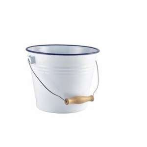 Mini Cubo de Metal Esmaltado Blanco, Cubo para Hielo Esmaltado, Cubo Galvanizado - Product Image 2