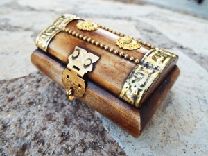 กล่องเก็บของเครื่องประดับแกะสลักหน้าอกทำด้วยมือทองเหลืองและกระดูกสำหรับผู้หญิงเด็กผู้หญิง - Product Image 4