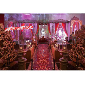 Paneles Jharokha para Escenario de Boda Radha Krishan, Escenario Hermoso para Bodas, Estilo Tradicional, Escenario Moderno para Bodas en EE. UU. - Product Image 1