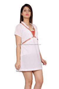 Belle Blanc Satin Tassel Cover-Up Caftan Robes Décontractées Écologique Élégant Dentelle Détail Prix de Gros Taille Naturelle - Product Image 4