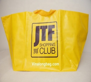 Bolsas de compras no tejidas reutilizables ecológicas con logotipo personalizable con serigrafía geométrica Vietnam empaquetado a granel - Product Image 6
