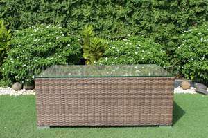 Juego de sofá grande de mimbre lujoso y moderno para sala de estar al aire libre, hoteles, villas, jardines, parques, muebles de ratán con marco de aluminio - Product Image 4