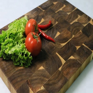 Tabla de cortar de madera de acacia maciza para cocina, con asa lateral, redonda, de teca, para picar - Product Image 2