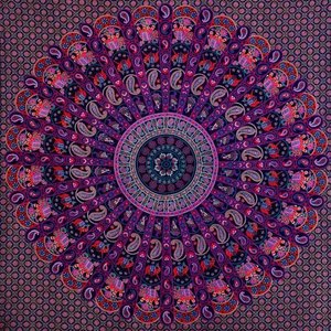 Tapisserie ethnique indienne faite à la main, avec drap, housse de couette, pour lit, tapis de Yoga, couverture de plage, mignon - Product Image 1