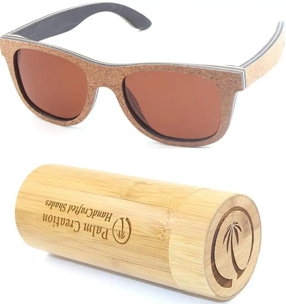 Vintage laminated cork wood sun glasses brand your own polarized lenses sunglasses man retro sunglasses 90's