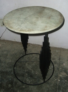 Round <b>White</b> Marble Top Modern Side <b>Table</b> for Living Room & Bedroom - Product Image 2