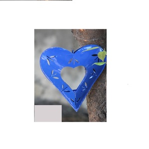Adorno Colgante de Corazón de Hierro con Acabado en Color Azul, Decoración Colgante de Metal con Diseño de Corazón y Recubrimiento en Polvo Azul - Product Image 3