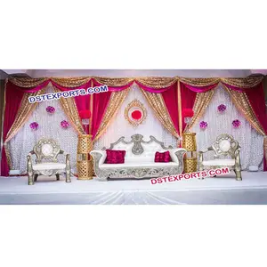 Pernikahan Asia Mebel Berukir Logam Perak Gaya Pernikahan Set Sofa Pernikahan Model Berbeda Pabrikan Furnitur Pernikahan