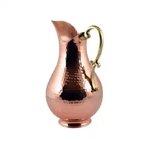 Pure Copper Jug Rose Gold Antique Design Solid Quality Big Size Metal Pure Copper Jug For Drinking Water