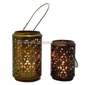 Handcrafted Antique Metal Filigree Design Pillar Candle Votive Holder Home <b>Decorative</b> <b>Lantern</b> Box Packed Jars IHA Brand Model - Product Image 2