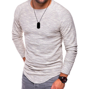 Camiseta ajustada con cuello redondo para hombre, camiseta de manga larga muscular, camiseta informal de la mejor calidad, camiseta Multicolor - Product Image 5