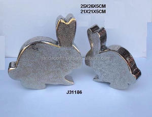 งานฝีมือโลหะสำหรับตกแต่งบ้านทำจากอลูมิเนียมเคลือบด้วยนิกเกิลทำจากกระต่ายอลูมิเนียมแฮนด์เมดสำหรับตกแต่งบ้านห้องนั่งเล่น - Product Image 3