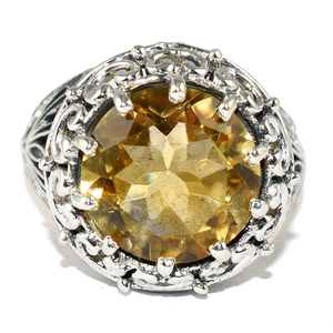 Anillo de Plata de Ley 925 con forma redonda de citrino, joyería de plata de ley 925, joyería de plata 925 fresca, venta al por mayor - Product Image 2