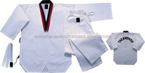 Uniformes de Taekwondo traditionnels approuvés par l'ITF, 65% polyester/35% coton, confortables, personnalisables, unisexes, haut de gamme, noir, col en V - Product Image 5