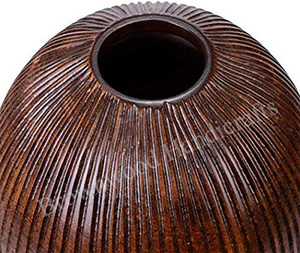 Jarrón decorativo de madera tallado a mano para el hogar, jarrón redondo de diseño creativo de madera maciza para vendedores de comercio electrónico a un precio asequible - Product Image 3