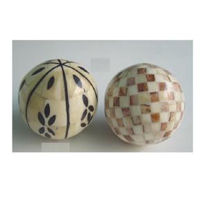 Bolas decorativas con incrustaciones de madera y hueso disponibles en todos los tamaños y colores para bodas y decoración del hogar, regalos novedosos - Product Image 3