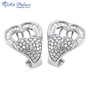 925 Solid <b>Sterling</b> <b>Silver</b> Fine Heart <b>Stud</b> <b>Earrings</b> for Women Trendy Cubic Zircon Fancy Gemstone Aesthetic Party Jewelry Gift - Product Image 1
