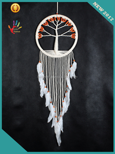 Atrapasueños hermoso de Boho Art pluma macramé nueva decoración del hogar árbol artesanías naturales - Product Image 2