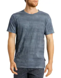 เสื้อยืดแขนสั้นเข้ารูปผ้าฝ้าย100% คุณภาพสูงเสื้อเชิ้ตแขนสั้นที่กำหนดเองพิมพ์ลายทางตัดกันทรงหลวมใส่ได้พอดีกับฤดูร้อน - Product Image 1