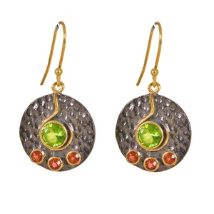 Antique Gold Plated Brass Drop Dangle <b>Earrings</b> for Women Handmade Statement Jewelry <b>Diamond</b> Bezel Setting 18K Gold <b>Pearl</b> Parties - Product Image 1