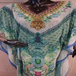 Robe maxi abaya à manches longues et à col rond, pour femmes, tenue islamique, kaftan, imprimé multicolore, de haute qualité - Product Image 2