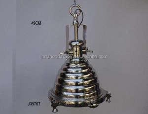 Lámpara de techo náutica con acabado de níquel, luz colgante con cableado eléctrico para decoración del hogar - Product Image 3