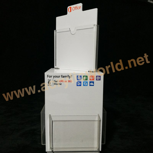 Soporte de folleto de acrílico giratorio de encimera de fábrica para tienda, soportes de letrero de acrílico/soporte de folleto de acrílico giratorio de 4 lados - Product Image 5