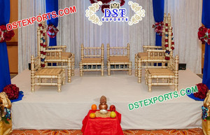 ชุดเก้าอี้แมนเด็ปสีขาวมีสไตล์สำหรับงานแต่งงานอินเดียหรูหราตกแต่งงานแต่งงานเจ้าสาวเจ้าบ่าวเก้าอี้แมนดา็ปขายส่งสหรัฐอเมริกา - Product Image 5