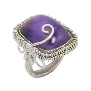 Offre Spéciale 925 Sterling Silver Amethyst Stone Ring Finger Eternity Vermeil Rings Beautiful Fashion Silver Jewelry - Product Image 1