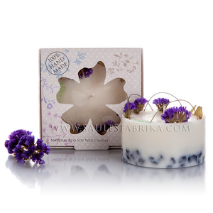 Bougie pilier en cire de soja faite à la main pour Noël, mariage et anniversaire-Saules Fabrika - Product Image 2