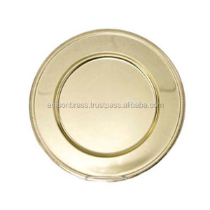 Assiette de chargeur de mariage robuste en argent assiettes pour décoration assiette de chargeur simple à bordure en relief - Product Image 4