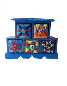 New Design Best Quality 5 Wooden Drawers Storage Box for Spices & Jewelry Storage from India by Quality Handicrafts