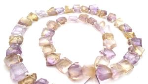 Piedras preciosas sueltas de ametrino natural, cuentas crudas sin tratar en forma de rectángulo pequeño, para hacer joyas cortadas a mano, 50 piezas - Product Image 3