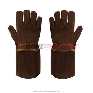 Gants de soudage TIG ISONZ marron de qualité supérieure, pour soudeurs, paume entière en daim fendu, 35 cm, résistance à la chaleur, antidérapants, EN388 - Product Image 4