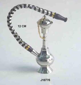 Chicha en laiton indien faite à la main, polissage miroir, type droit, ensemble de chicha en verre avec une sortie, chicha en métal, décoration d'intérieur, emballée - Product Image 2