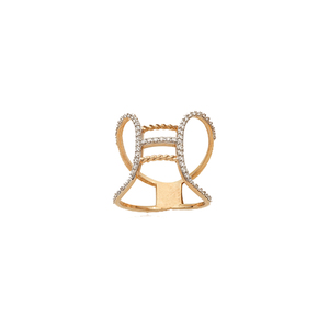 Anillo de Bodas de diamantes de oro rosa de 18kt para mujer, anillos de diamantes elegantes para novias - Product Image 1