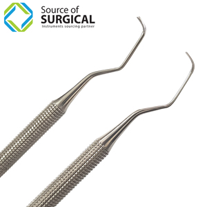 Ensemble d'instruments chirurgicaux en acier inoxydable Gracy : détartreur dentaire manuel et curettes, certifié CE, classe I - Product Image 1
