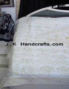 Fil à broder à la main couvre-lits de travail Draps de lit Inde - Product Image 1