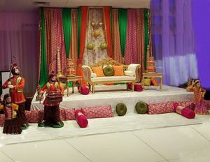 Decoración de Escenario para Noche de Mehndi de Boda Punjabi, Decoración de Escenario para Boda India, Decoración de Escenario para Recepción de Matrimonio, Decoración de Eventos en el Reino Unido - Product Image 3