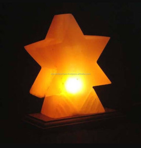 Lampe en forme d'étoile de sel de l'Himalaya artisanat sculpté écologique pour la décoration de la maison Sian Enterprises Style Feng Shui - Product Image 2