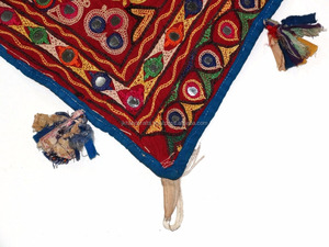 ผ้าทอตกแต่งด้วยมือปักลายวินเทจผ้าฝ้ายราชสถานนีพรมแขวนประตู - Product Image 4