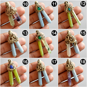 Pendentif cristal de pierre de polymère naturelle, 1 pièce, pendentif à pointe en argile polymère, collier en pierre précieuse, vente en gros - Product Image 3