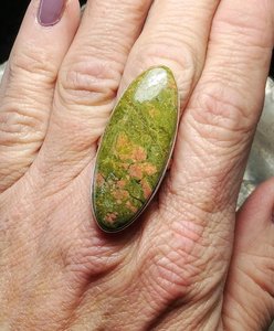 Oval redondo pera cuadrado de lujo rectángulo piedra preciosa natural cabujón 925 anillo de plata esterlina unakite - Product Image 3