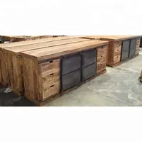 Paneles de hierro de madera de Mango ancho, tablero lateral de Estilo Vintage Industrial