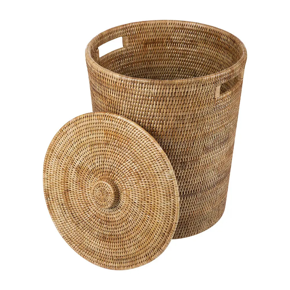 Hot item rattan basket indonesia low cost rattan laundry basket water hyacinth rattan basket